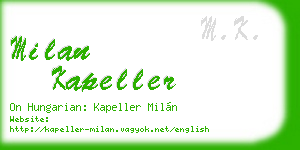 milan kapeller business card
