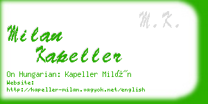 milan kapeller business card